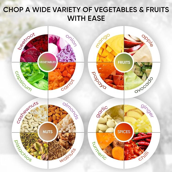 Hand Chopper, Vegetable Cutter to Chop Veggies, Fruits, Herbs, Garlic Onion