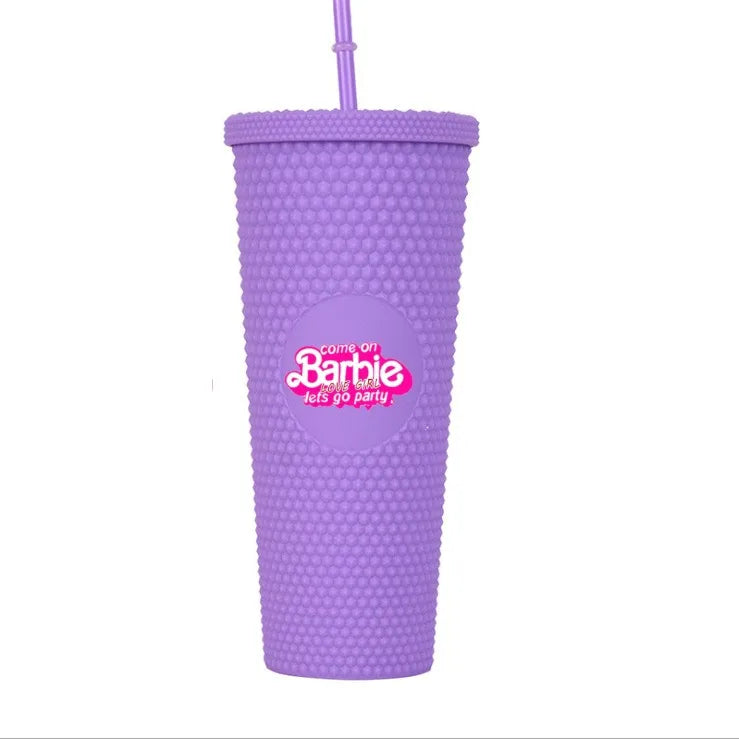 Premium Quality Barbie Plastic Straw Cup - Coffee-Pineapple Cup