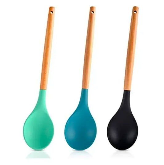 Silicone Heat Resistant Spatula With Wooden Handle